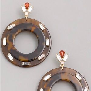 ✨NEW✨Brown Tortoise Acrylic and Crystal Earrings